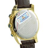  Đồng Hồ Chronograph Dây Da Aolix AL-7049G Nam Sapphire 