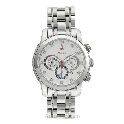  Đồng Hồ Chronograph 6 Kim Aolix AL-7049G Nam Dây Thép 