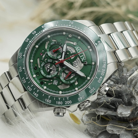 đồng hồ chronograph tachymetre aolix al-7085g sapphire chính hãng