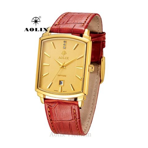 đồng hồ đôi aolix al-9099 dây da