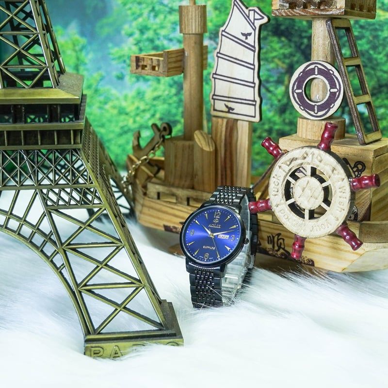 Đồng Hồ Nam Mặt Xanh Aolix AL-9197M Sapphire Dây Thép Bảo Hành 5