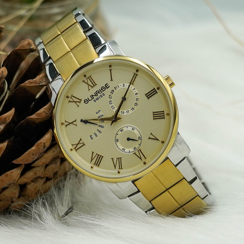 đồng hồ nam dây thép 5 kim sunrise dm747swa sapphire chính hãng-1