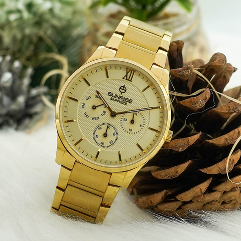 đồng hồ nam dây thép 5 kim sunrise dm748swa sapphire chính hãng