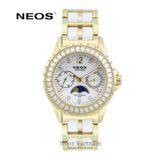  Đồng Hồ Nữ Dây Sứ Neos N-20688AL Sapphire Chính Hãng 