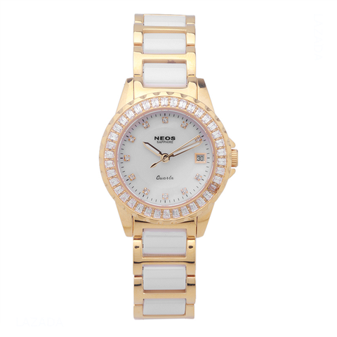 đồng hồ dây sứ nữ neos n-20690l sapphire chính hãng