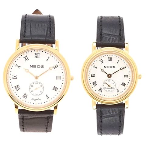  Đồng Hồ Cặp Dây Da Neos N-30851 Sapphire 