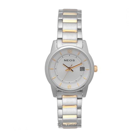 Đồng hồ Neos N-30855L Nữ Dây Thép Bạc Phối Vàng 