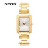 Đồng Hồ Nữ Neos N-30856L Dây Thép Vàng Mặt Chữ Nhật 