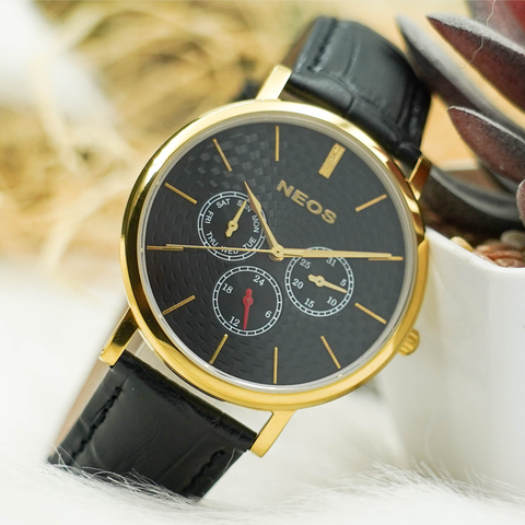 đồng hồ nam dây da 6 kim neos n-30887m sapphire chính hãng