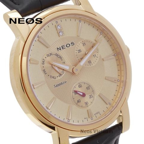 đồng hồ 5 kim nam neos n-40642m sapphire dây da