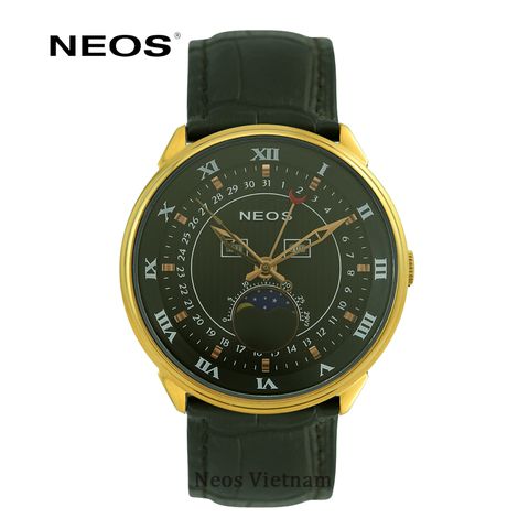 đồng hồ moon phase nam dây da neos n-40668m