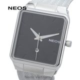  Đồng Hồ Mặt Vuông Nam Neos N-40704M Sapphire Dây Lưới 