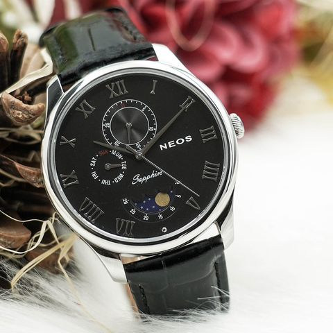  Đồng Hồ Nam Dây Da Lịch Tuần Trăng Neos N-40749M Sapphire Bảo Hành Chính Hãng 5 Năm 