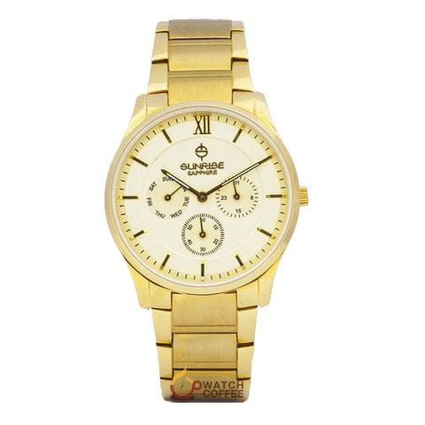  Đồng Hồ Nam 5 Kim Sunrise 748SWA Sapphire Dây Thép 