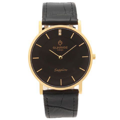  Đồng Hồ Nam Dây Da Sunrise 737SWP Sapphire Chính Hãng 