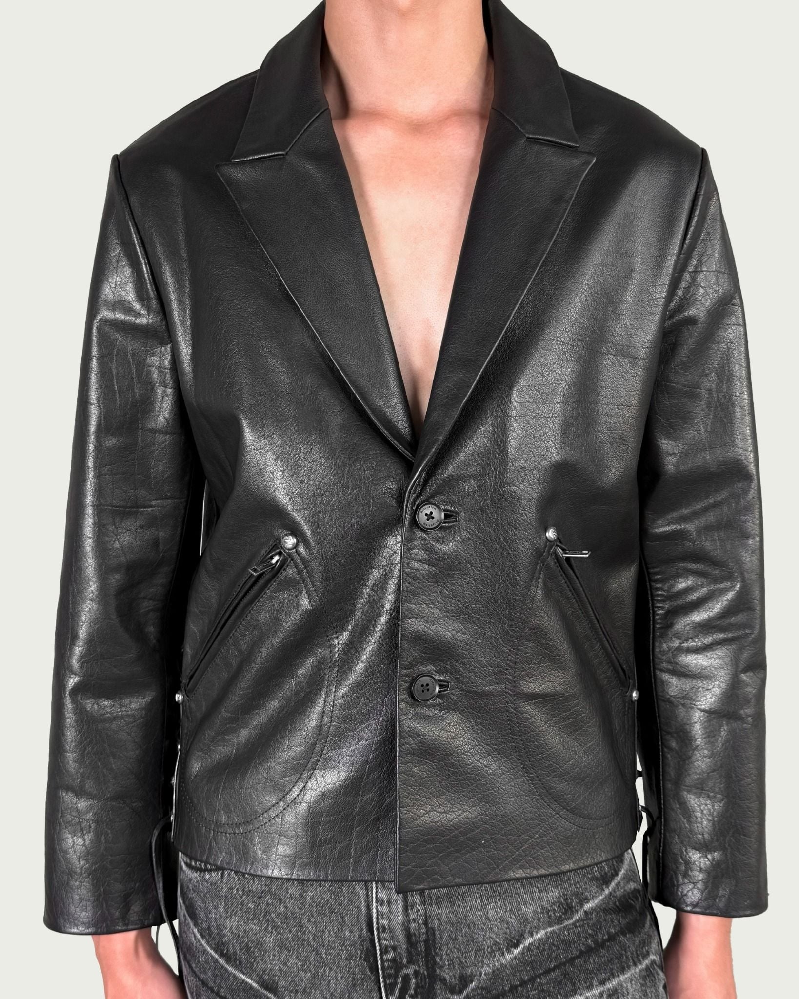  ALCYUS | LEATHER BLAZER 