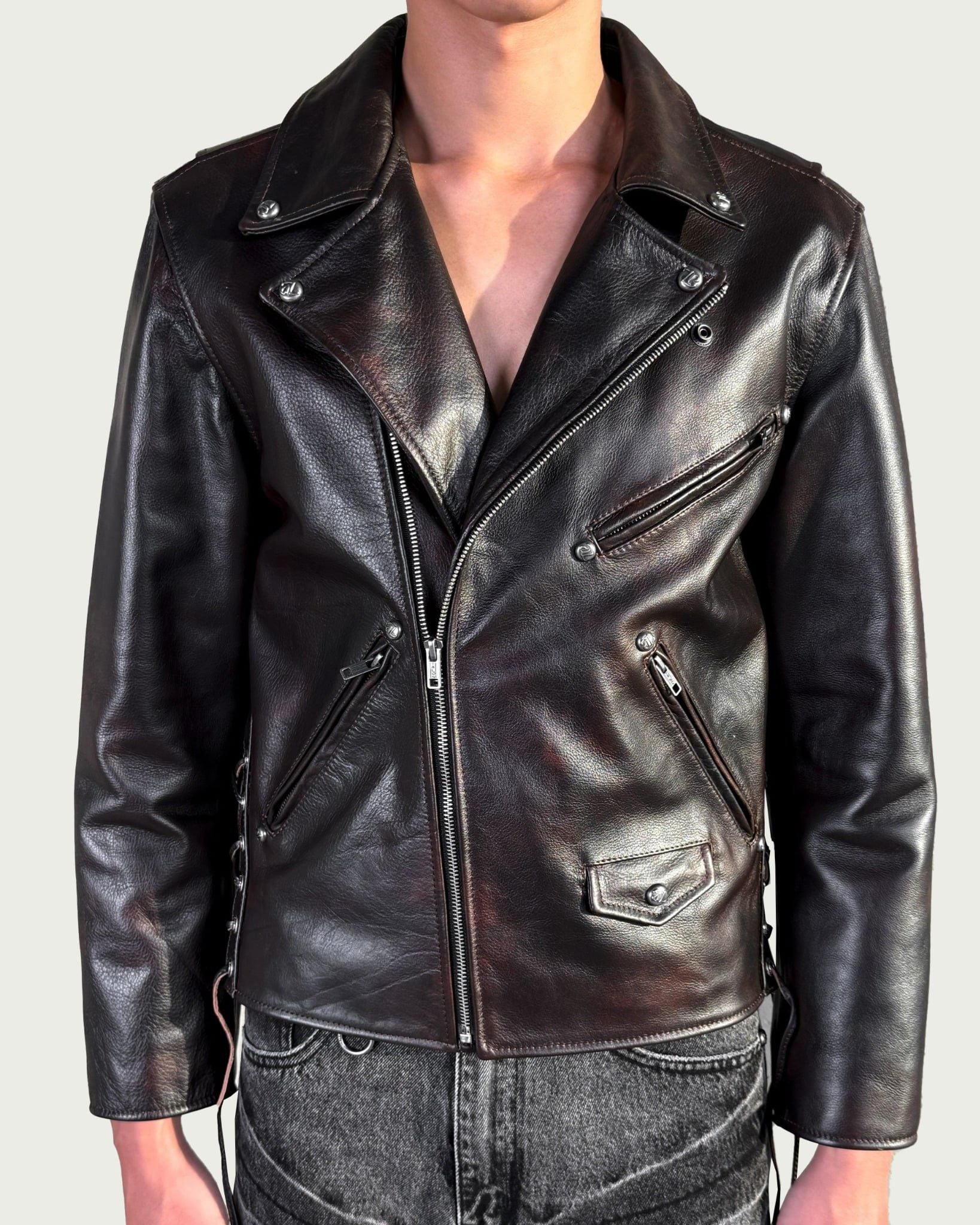  ALCYUS | LEATHER R/BIKER JACKET 