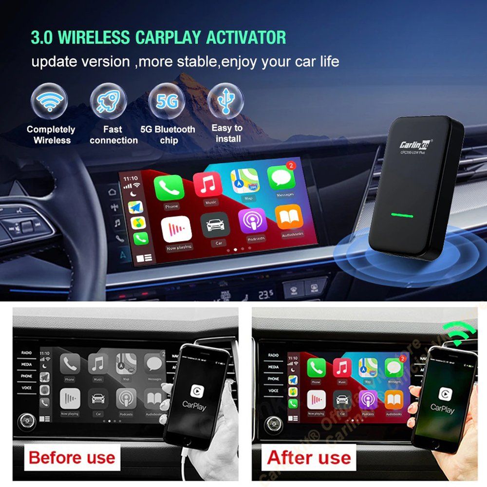 Carlinkit 3.0 U2W Plus (2022 NEW) Bộ Adapter chuyển đổi Apple Carplay