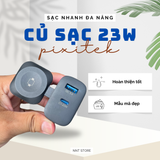  Sạc đa năng Pixitek kèm sạc Apple Watch nhiều cổng 43W và 23W 