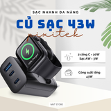 Sạc đa năng Pixitek kèm sạc Apple Watch nhiều cổng 43W và 23W 