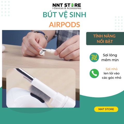  Bút vệ sinh airpod đa năng làm sạch airpods 1 2 3 Pro điện thoại/máy ảnh làm sạch mọi ngóc ngách 