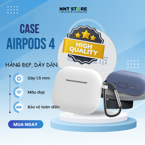  Vỏ đựng ốp case Airpods 4 Silicon trơn nhiều màu 