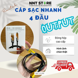  Cáp Sạc Nhanh Đa Năng 4 Đầu - C-L, C-C, USB-C, USB-L Tối Đa 65W | Cáp 4 in 1 Pixitek 