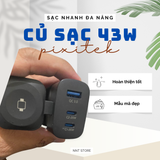  Sạc đa năng Pixitek kèm sạc Apple Watch nhiều cổng 43W và 23W 