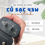  Sạc đa năng Pixitek kèm sạc Apple Watch nhiều cổng 43W và 23W 