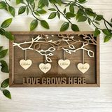 PERSONALISED WOODEN FAMILY NAMES SIGN CUSTOM FRAME - WGH32