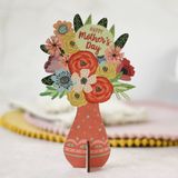 WOODEN MOTHER'S DAY FLOWER BOUQUET CARD - WGH75