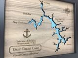 Custom Lake With Laser Engraved Surrounding Street Map - Anniversary Gift For Travel Lover
