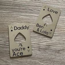  PERSONALISED ACE OF SPADES METAL BOTTLE OPENER - WGH63 