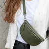 Leather fanny pack for women