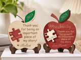 Custom Apple Puzzle Piece Sign,Personalized Teacher Apple Sign,Teachers Gift,Teacher Appreciation Gift,End Of School Year Gift,Desktop Size
