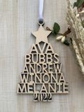 Family Christmas Ornament - Christmas Tree Ornament with Family Names