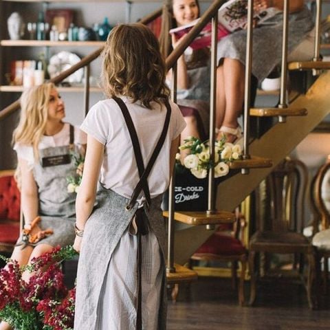  PERSONALISED CANVAS MIXED LEATHER APRON - WGH55 