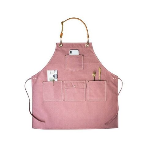  PERSONALISED CANVAS MIXED LEATHER APRON - LGH57 