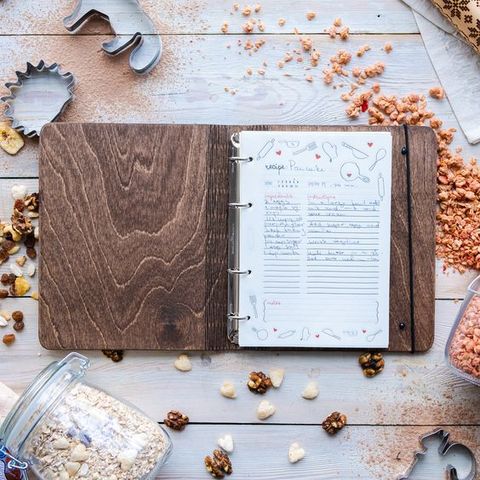  PERSONALISED WOODEN RECIPE BOOK BINDER - WGH30 