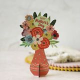 WOODEN MOTHER'S DAY FLOWER BOUQUET CARD - WGH75