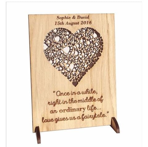 PERSONALISED WOODEN HEART DECORATIVE FRAME - WGH64