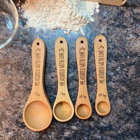  PERSONALISED WOODEN MEASURING SPOONS - WGH46 