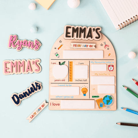 Custom First & Last Day School Board, Custom First Day At School Sign, Personalized Wooden School Board Gift for Student,Milestone Sign