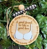 Friend like a bra ornament