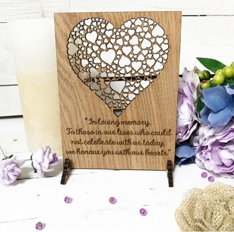  PERSONALISED WOODEN HEART DECORATIVE FRAME - WGH64 