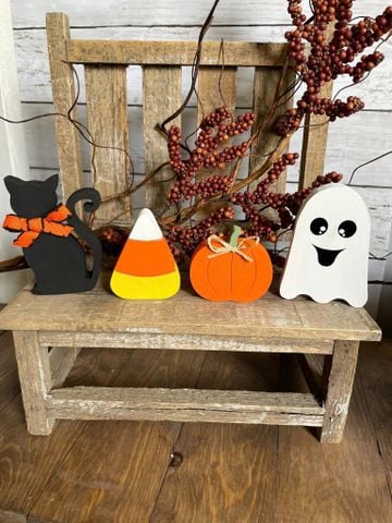 Halloween Wood Tiered Tray Decor Set
