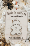 Cute Teacher Christmas Ornament