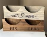 Double Wooden Hat Holder