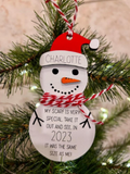 Personalized Snowman Height Ornament