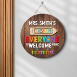 Personalized Classroom Wooden Sign, Back To School Wood Sign, Teacher Door Sign, Teacher Appreciation Gifts, Classroom Door Hanger